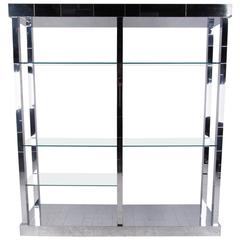 Mid-Century Paul Evans "Cityscape" Chrome and Glass Shelf Unit 9