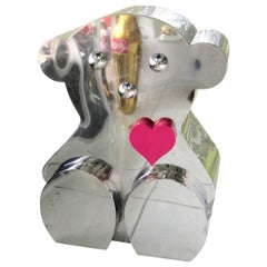 Retro Giant Pop Art Stainless Steel Teddy Bear Sculpture