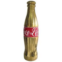 Mid-Century Monumental  Pop Art Brass Cola Bottle Sculpture
