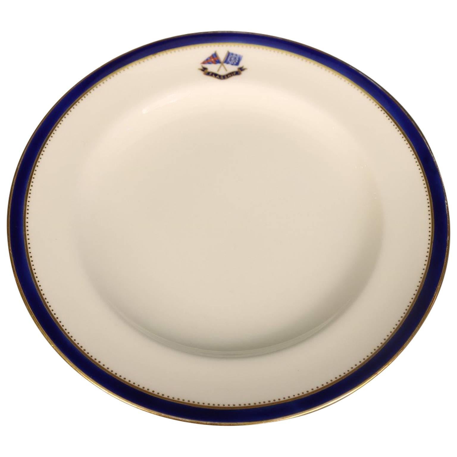 Flagship Luncheon Plate J. Pierpont Morgan’s Personal Dinnerware, circa 1890 For Sale