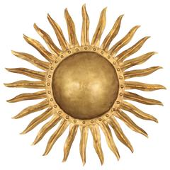1940s Spanish Gilt Iron Sunburst Wall Sconce 7