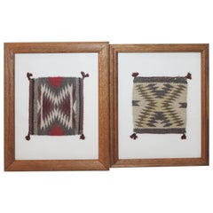 Pair of Miniature Framed Navajo Indian Weavings