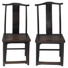 Pair of Antique Yoke-Back Chinese Chairs