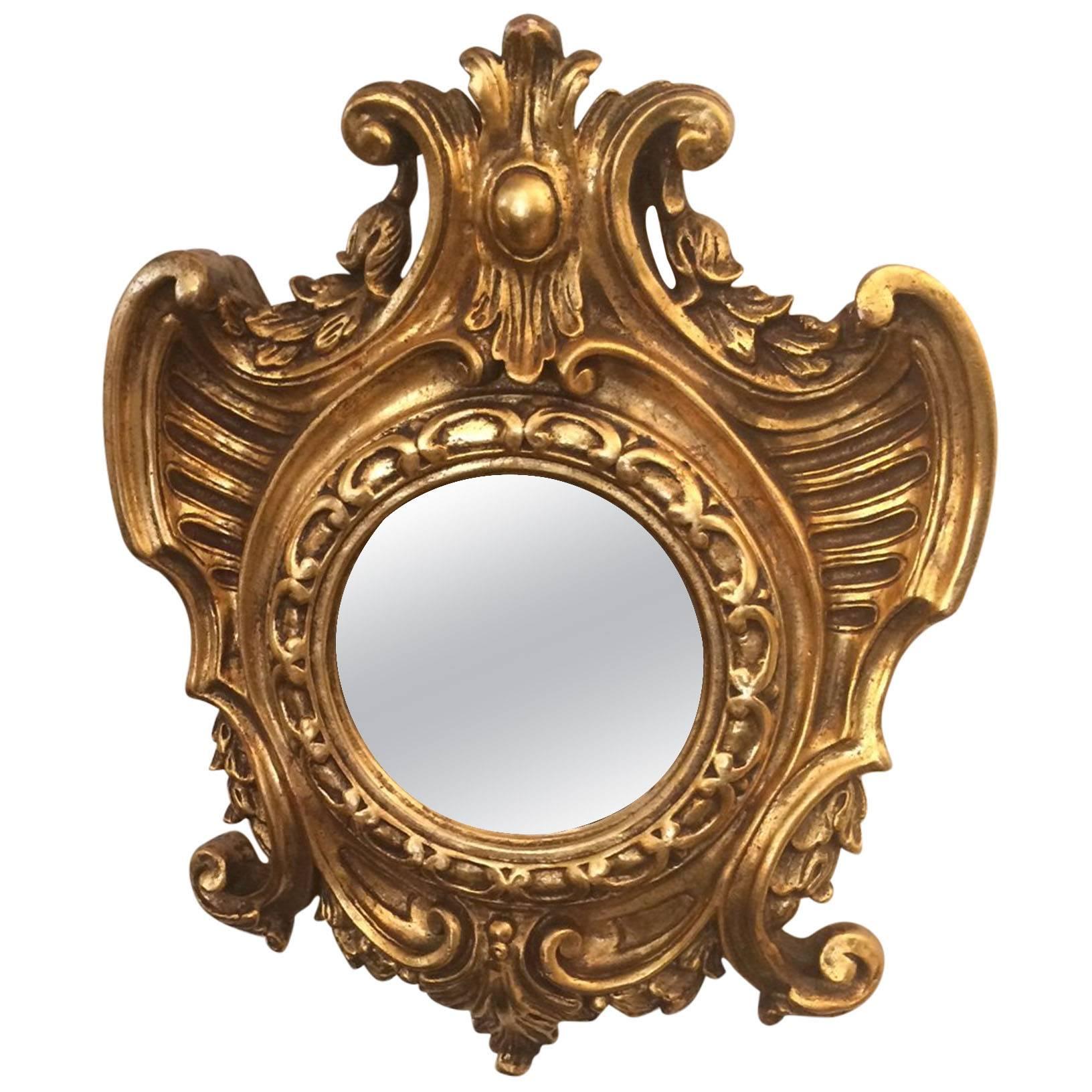 French Gilt Cartouche Mirror For Sale