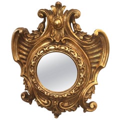 Miroir cartouche doré français