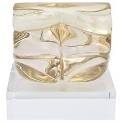 Signed Lucite Vintage Sculpture on Clear Lucite Base / SATURDAY SALE 2
