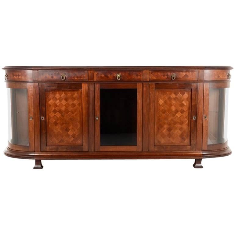 Large French Inlaid Mahogany Buffet, circa 1910