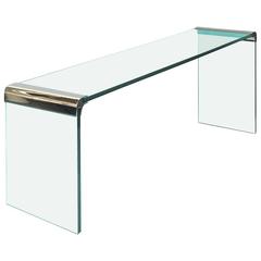 Waterfall Console Table by Leon Rosen for Pace in Polished Nickel