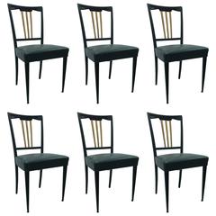 Lot of Six Italian Art Deco Chairs circa 1930 Lot of Six Italian Art Deco Chairs circa 1930