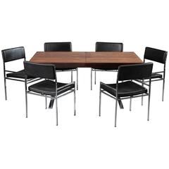 1960s Dining Table and Six Chairs by Poul Norreklit 9