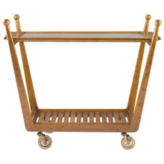 Swedish Birch and Glass Serving Trolley