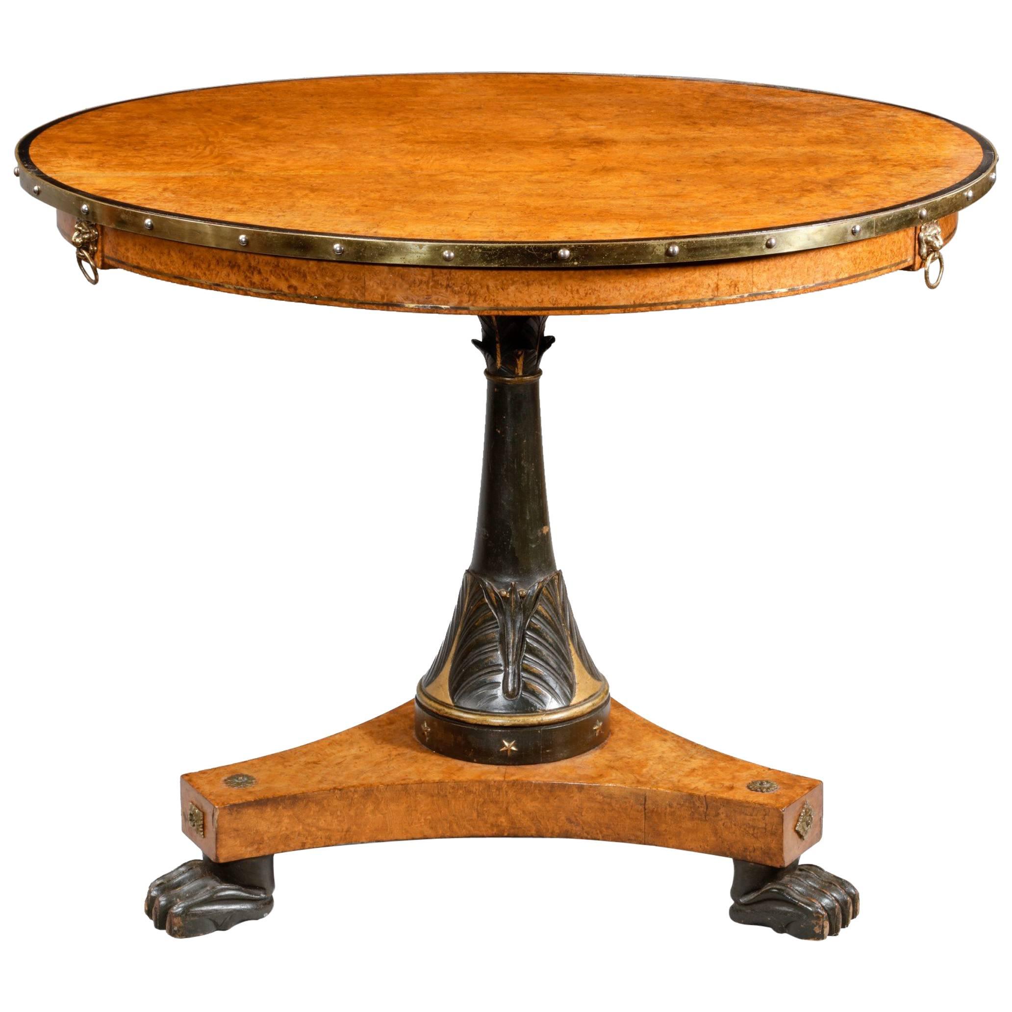 Early 19th Century Burr Amboyna Centre or Occasional Table, Possibly Russian