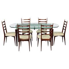 20th Century Dining Table and Six Chairs, Italian Design 8