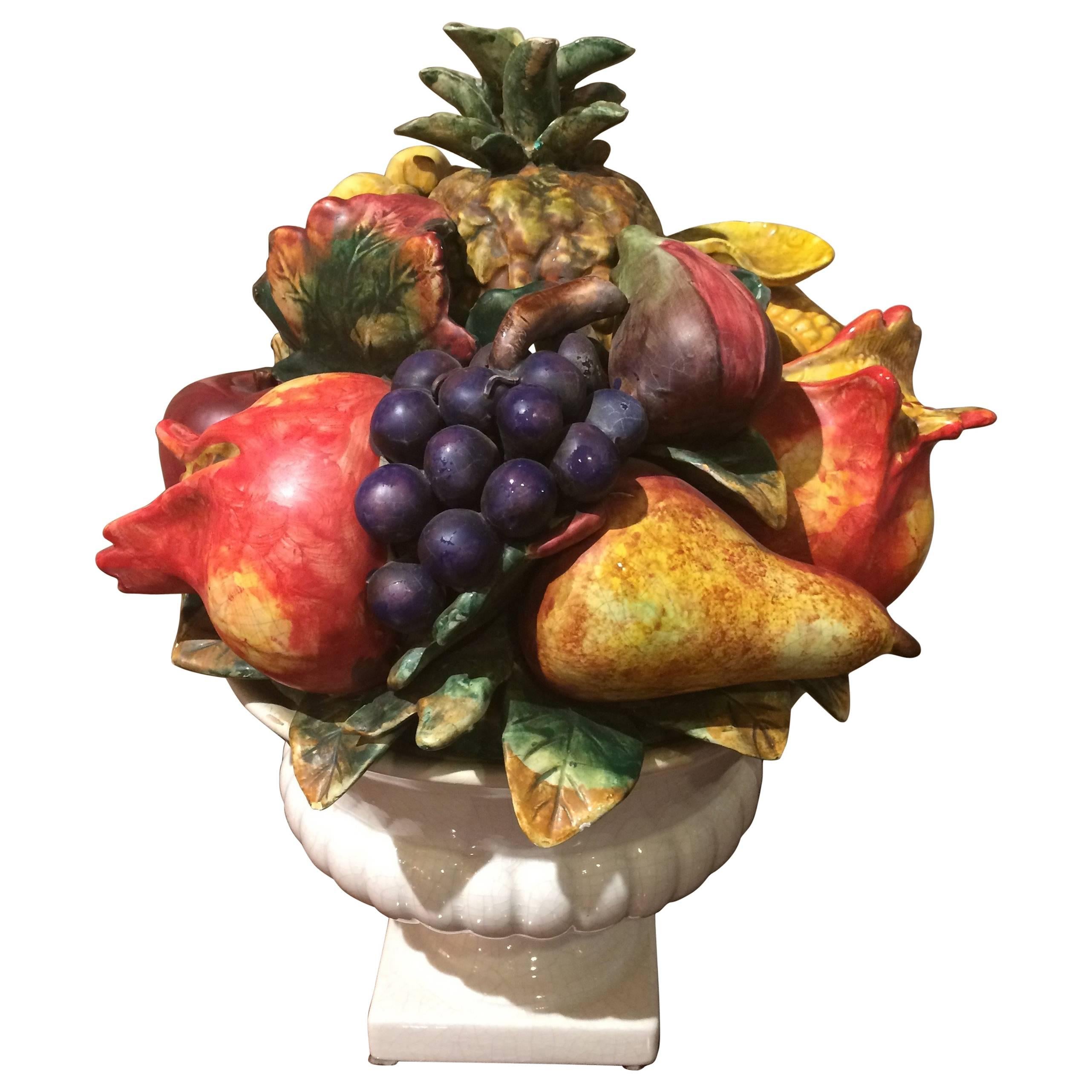 Mouthwatering Italian Ceramic Fruit Bowl Centerpiece