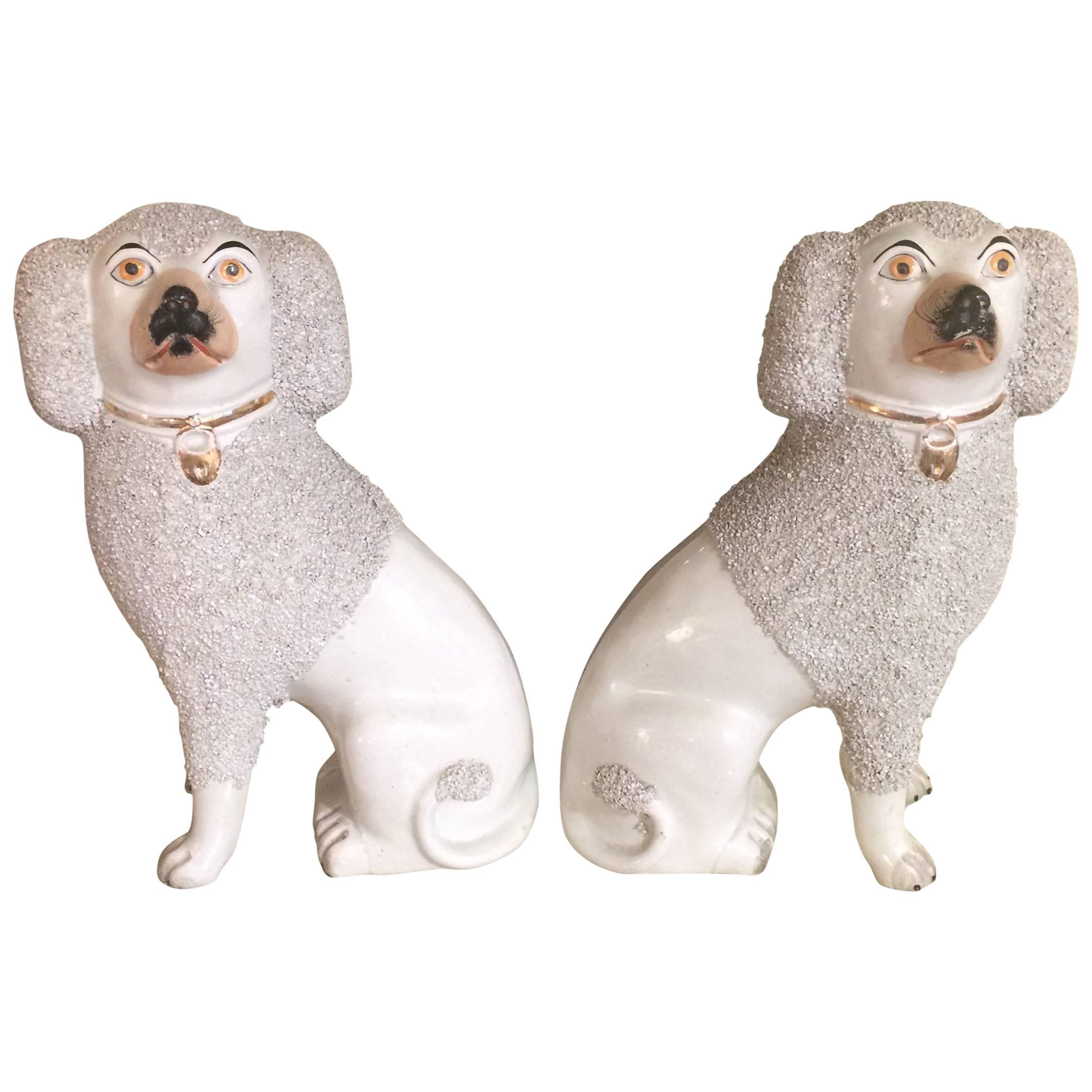 Classic Pair of White Staffordshire Spaniels