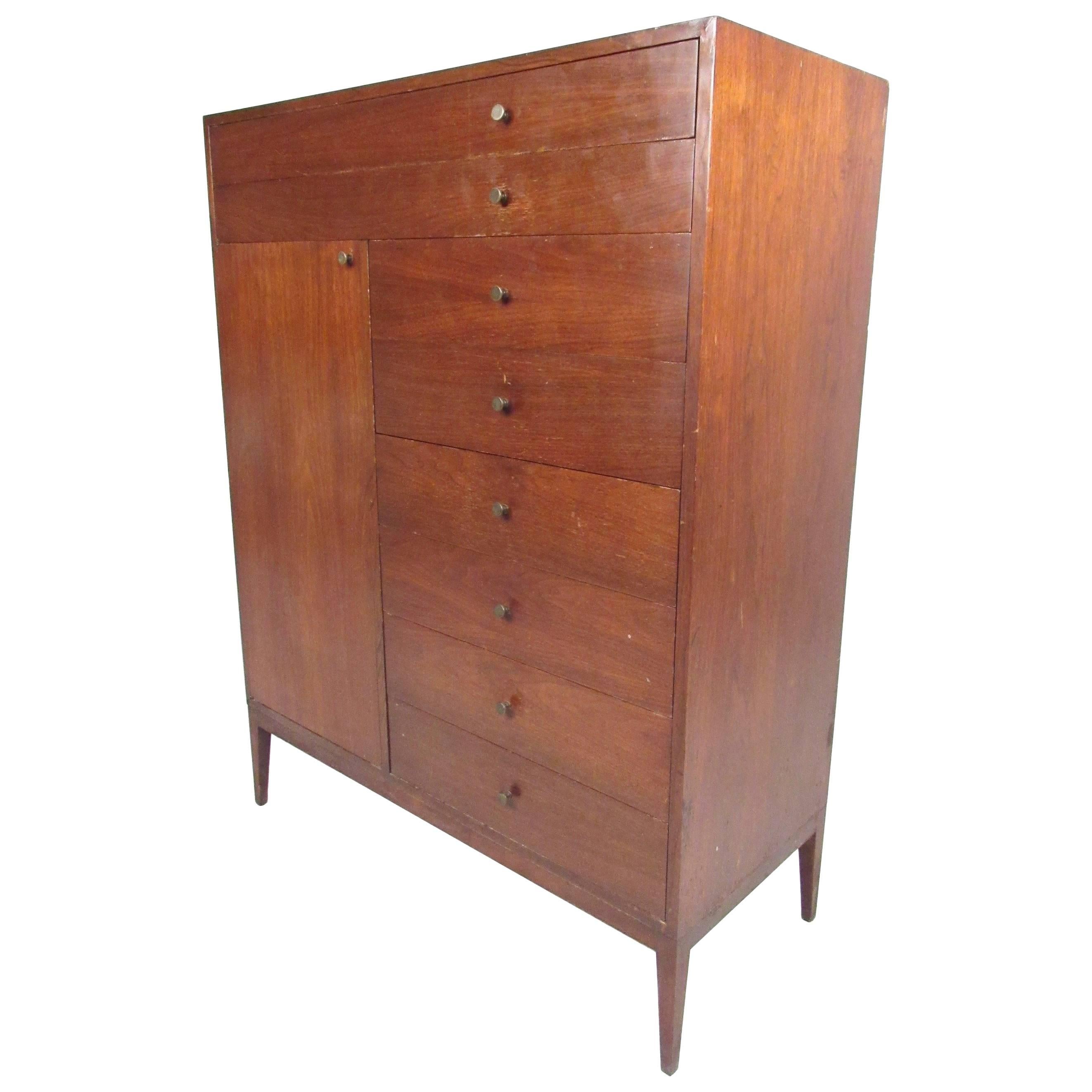 Mid-Century Highboy Dresser in the Style of Paul McCobb
