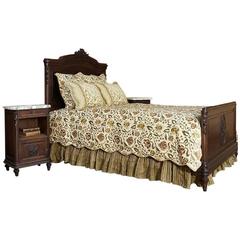 Antique 19th Century French Louis XVI Neoclassical Walnut Bedroom Set