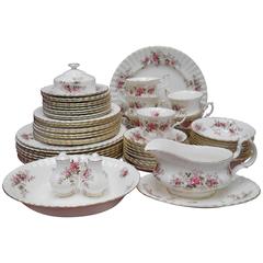 Royal Albert China Lavender Rose Pattern 59-Pc Set Service for Eight Plus Extras