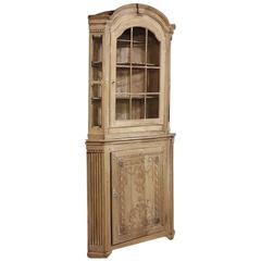 19th Century Country French Neoclassical Corner Bookcase ~ Vitrine, circa 1850s