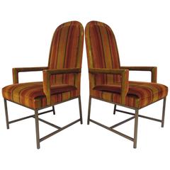 Pair of Mid-Century Modern High Back Armchairs 3