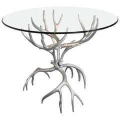Arthur Court Aluminum and Glass Antler Table
