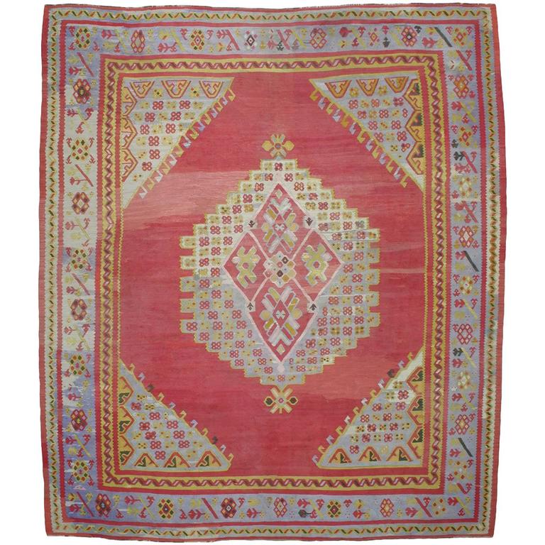 Large Antique Oushak Kilim For Sale at 1stdibs