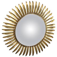 Vintage Brass Sunburst Mirror, 1960s