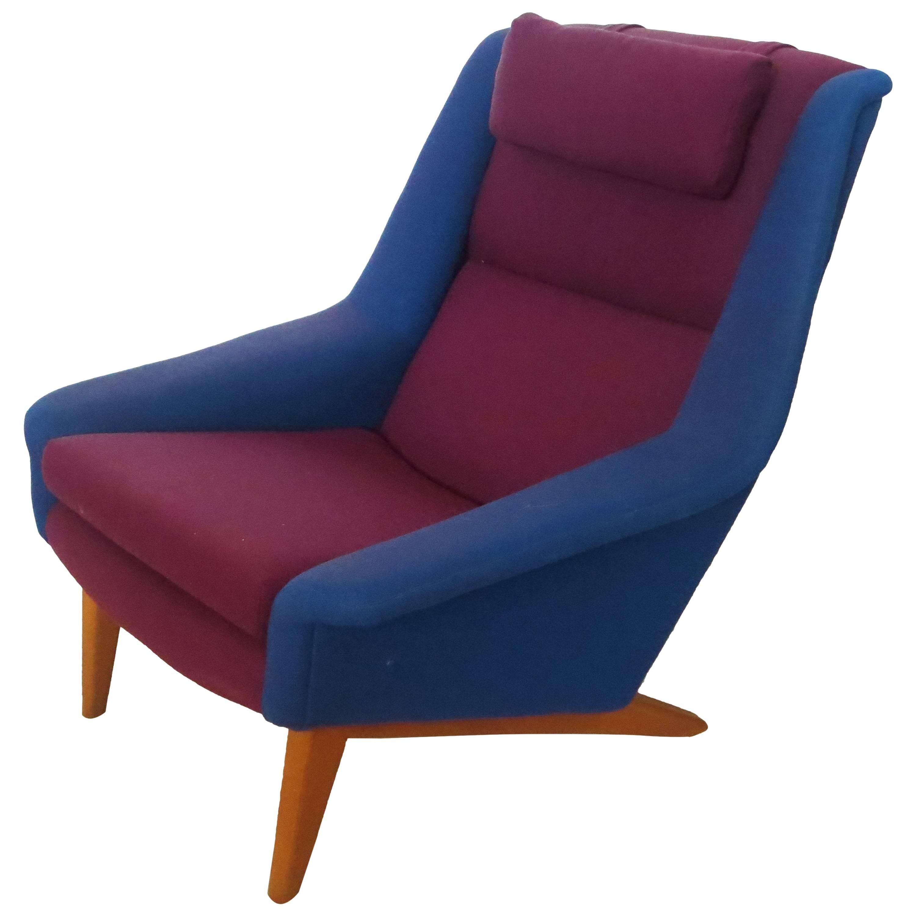 Rare Original Upholstery Lounge Chair by Folke Ohlsson for Fritz Hansen
