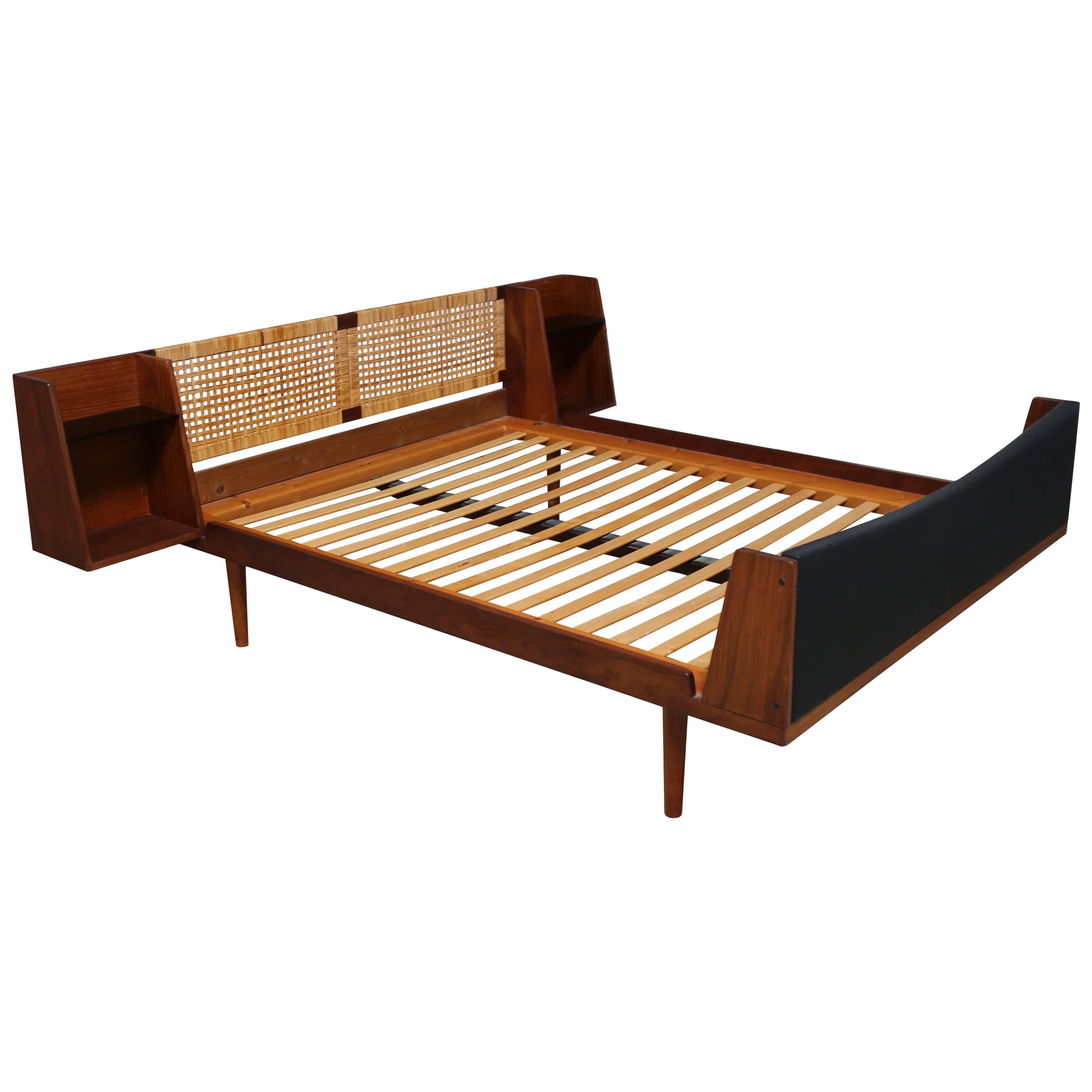 Teak and Cane Bed by Hans Wegner