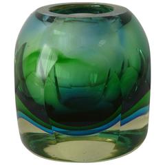 Italian Murano Glass Faceted Vase by Mandruzzato