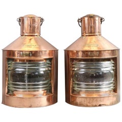Antique Pair of Port and Starboard Lanterns