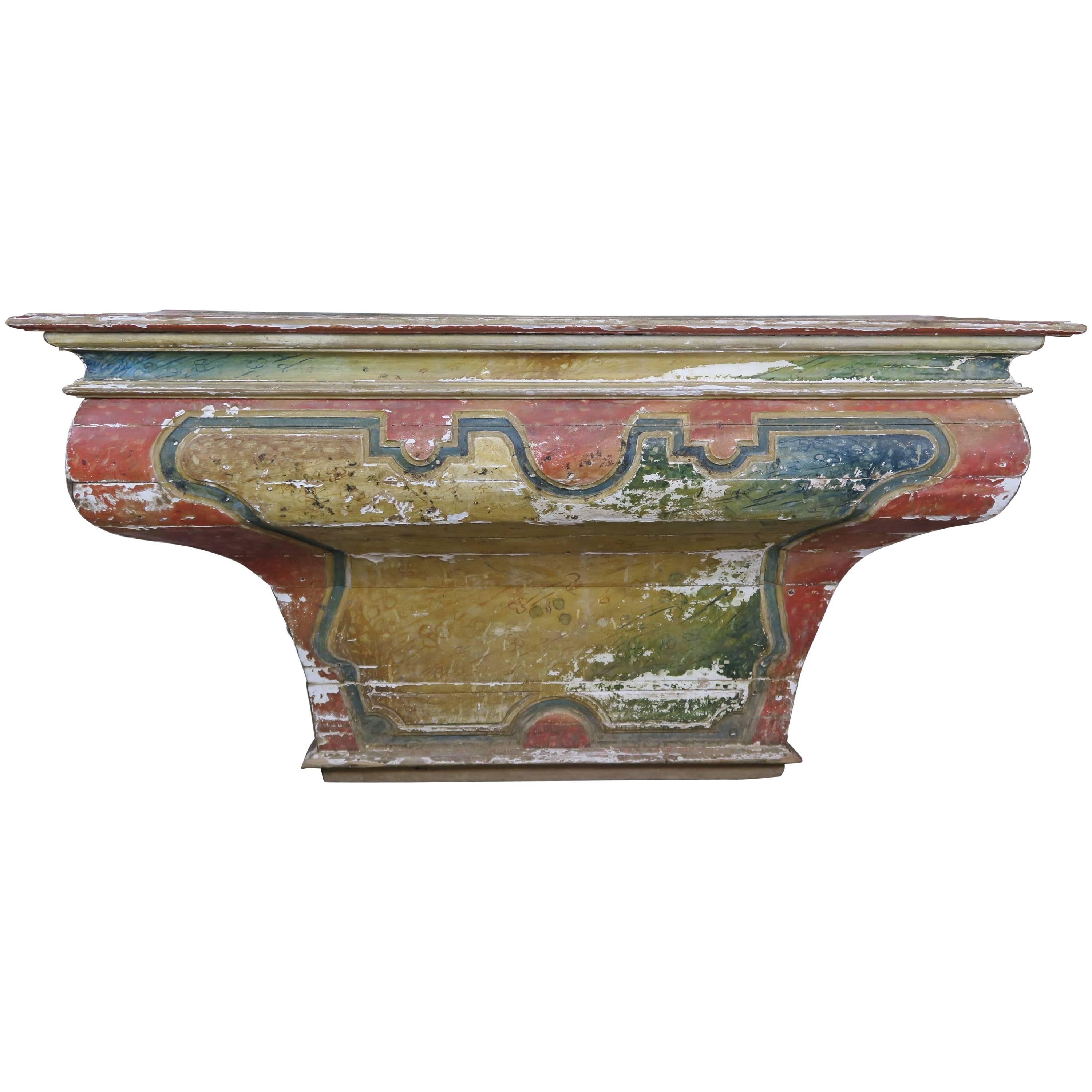 19th Century Spanish Painted Altar Table