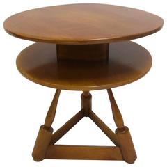 Vintage Hard Rock Maple Lamp / Side Table by Herman De Vries for Cushman Furniture