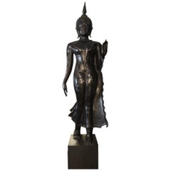 Vintage Large Thai Bronze Buddhist Figure