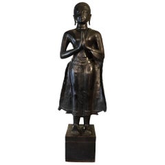 Large Thai Bronze Buddhist Figure
