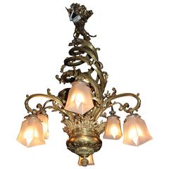 Early 20th Century Art Nouveau Chandelier