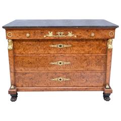 French Empire Burr Maple Commode