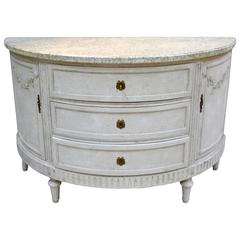 Antique Decorative French Painted Commode, Cupboard