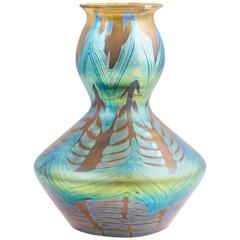 Loetz Vase Phenomen Gre 1/158, 1901 “Bronze Ground with Silver Dotted-Line” Rare
