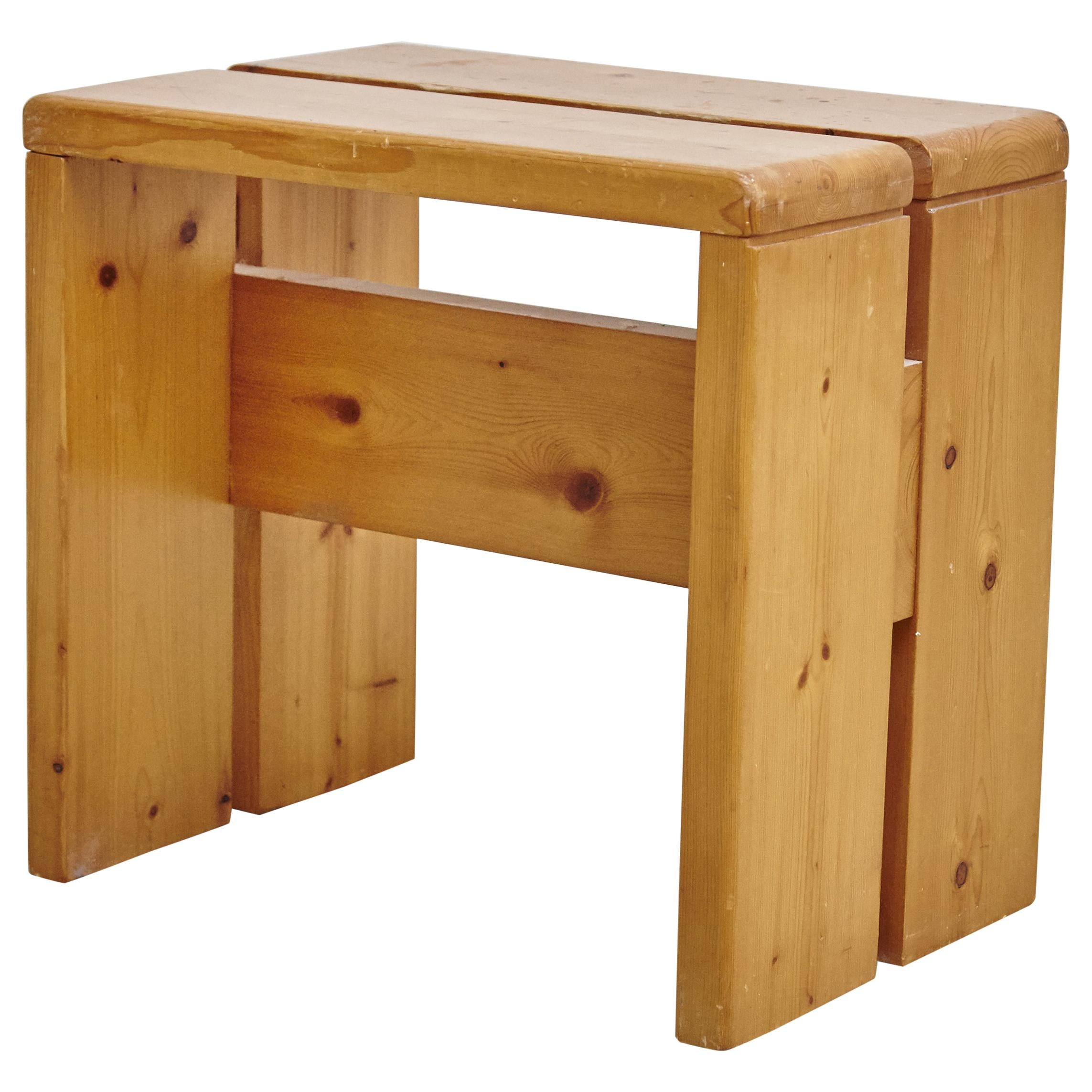 Pine Wood Stool by Charlotte Perriand for Les Arcs, circa 1960 at 1stDibs