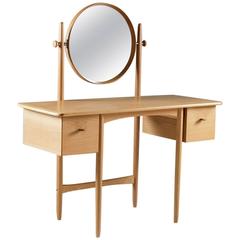 Vintage Swedish Vanity Table in Oak by Sven Engström & Gunnar Myrstrand