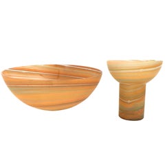 Set of Bowl and Vase by VeArt, 1970s