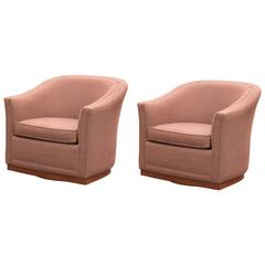Pair of Cool Jack Cartwright Swivel Club or Barrel Chairs