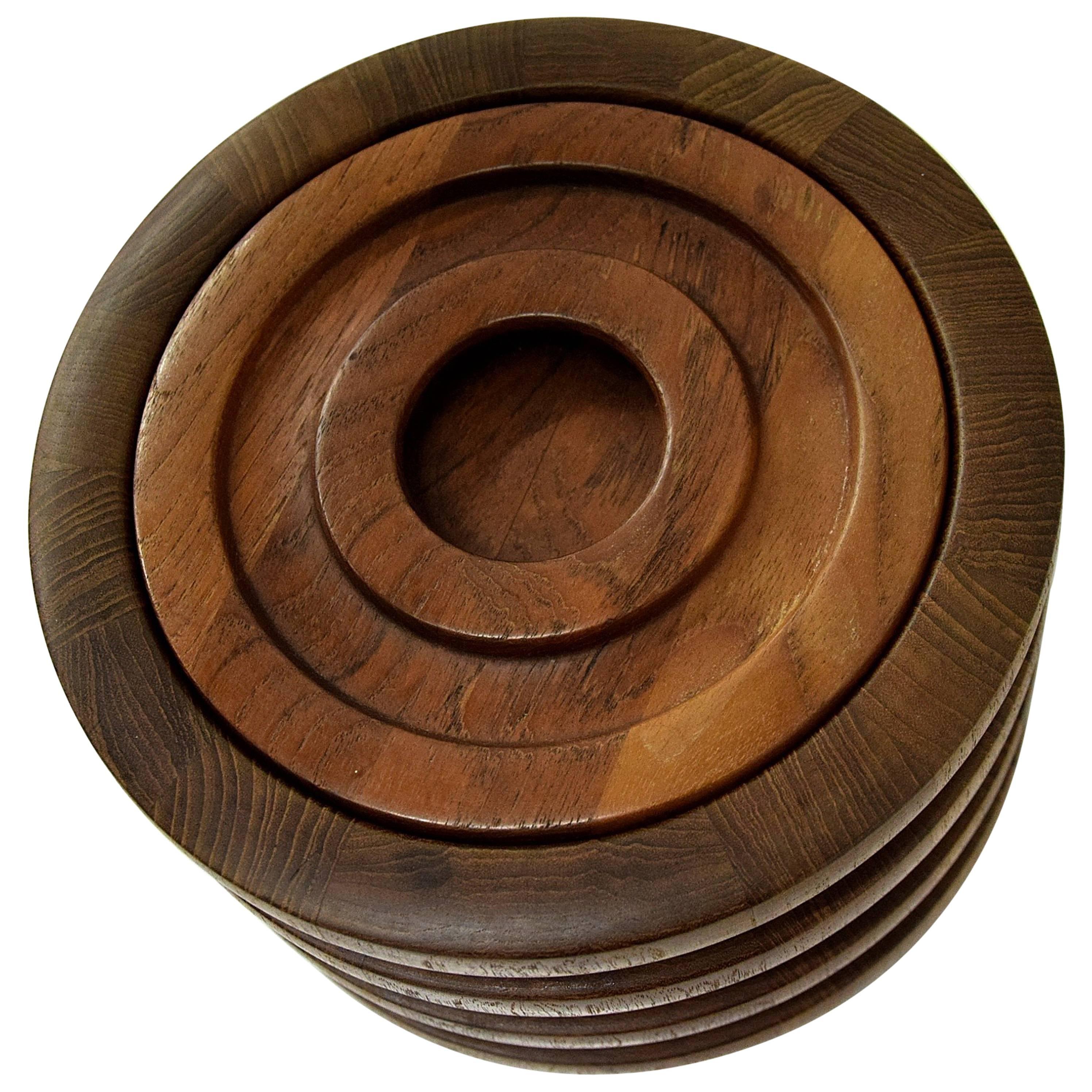 Mid-Century Sculptural Danish Teak Ice Bucket