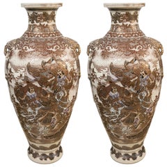 Pair of Antique Satsuma Vases