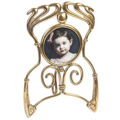 Small Antique Brass Art Nouveau Frame from England