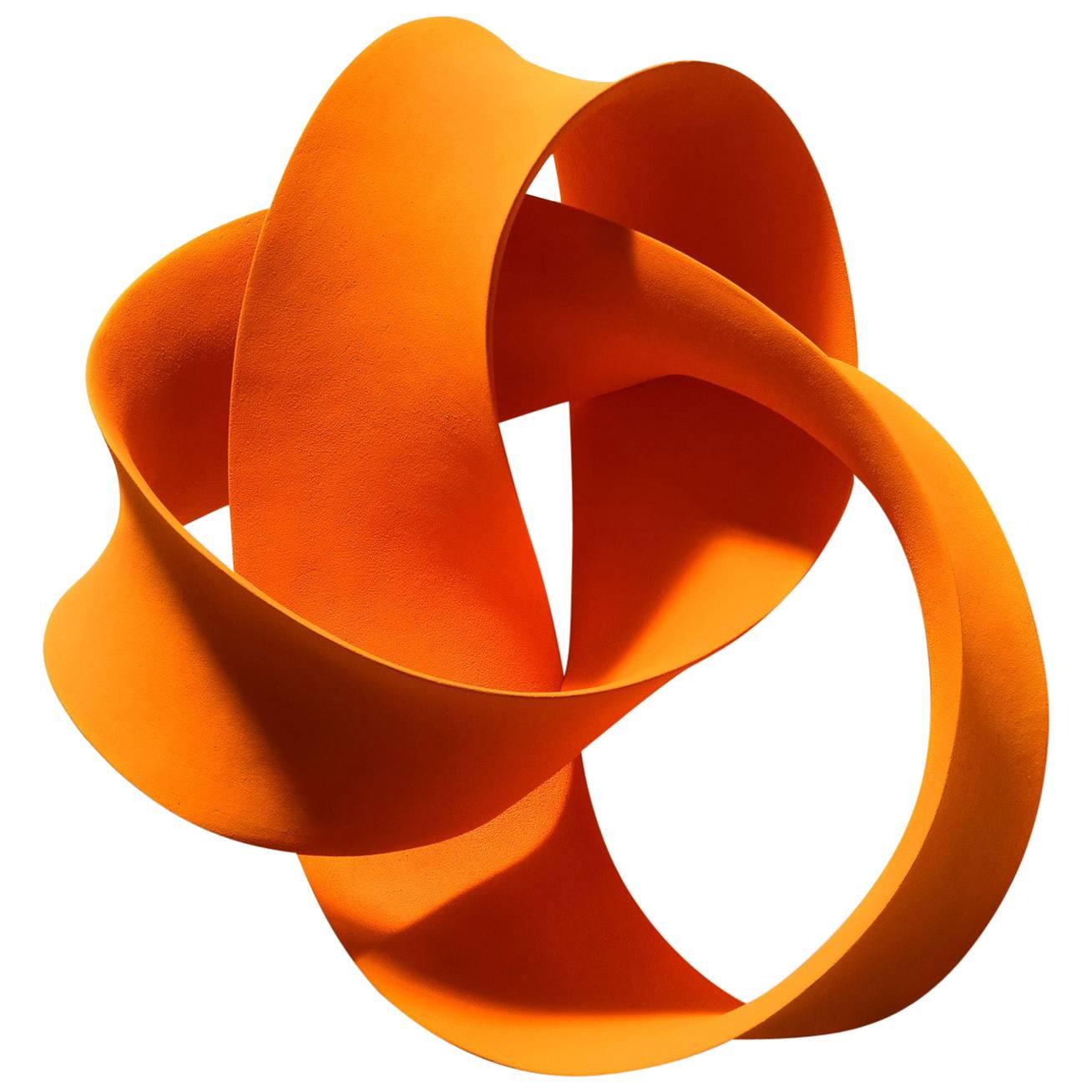 Orange Wall Mounted Ceramic Sculpture by Merete Rasmussen