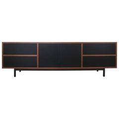 Low Driver Console in Waxed Paper Composite, Oiled Walnut and Blackened Steel 10