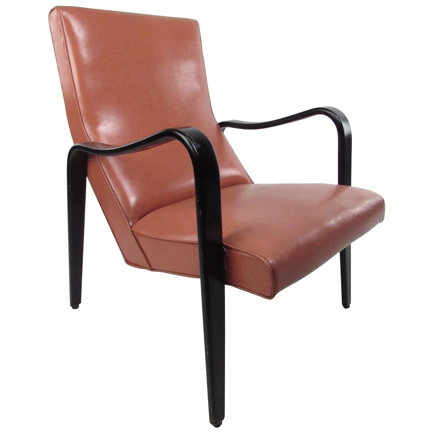 MidCentury Modern High Back Lounge Chair For Sale at 1stdibs