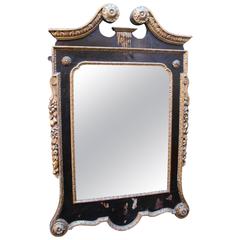 Fine Georgian William Kent Style Parcel-Gilt Lacquered Pier Glass Mirror